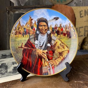 Винтажная декоративная тарелка Franklin Mint "Chief Joseph Man of Peace" Вождь Джозеф Миротворец