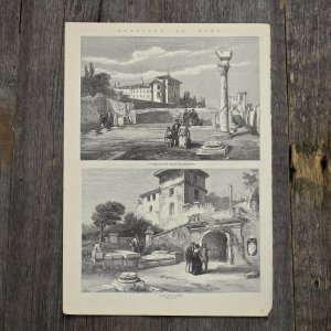 Антикварная иллюстрация The Illustrated London News The Basilica Jovis, Palace of the Cesars