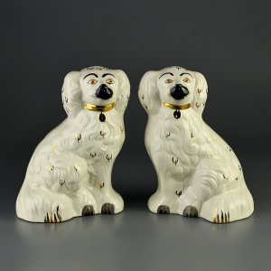Пара винтажных стаффордширских каминных собак Beswick Staffordshire Dogs Спаниели