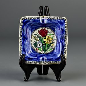 Антикварная английская пепельница с цветочным орнаментом Maling
