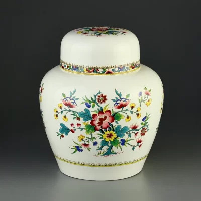 Винтажная английская чайница имбирница Coalport Ming Rose