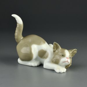 Винтажная фарфоровая статуэтка Кошка Кот Испания Lladro 5112 Attentive Cat