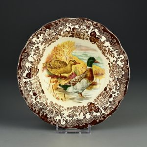Винтажная английская глубокая тарелка Утки Птицы Palissy Game Series Royal Worcester 16,3 см