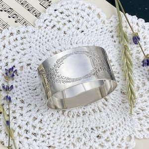 Антикварное серебряное кольцо для салфеток Англия 1923 год
