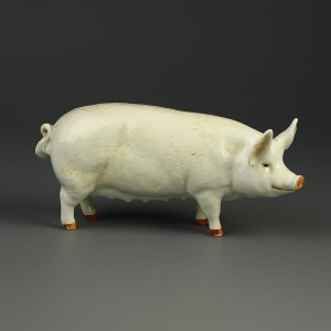 Винтажная английская фарфоровая статуэтка Свинья Beswick CH Wall Queen