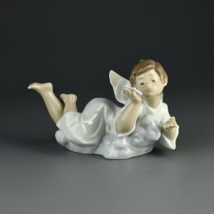 Винтажная фарфоровая статуэтка Ангел Испания Lladro 5725 Making Wish