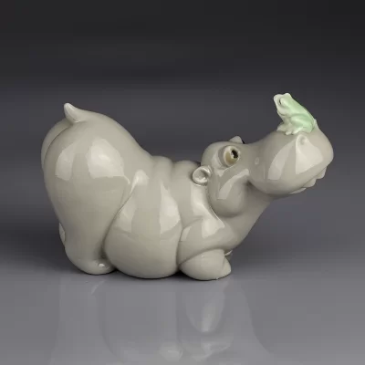 Винтажная фарфоровая статуэтка Бегемот и лягушка Испания Lladro NAO 1469 Cupid the Frog