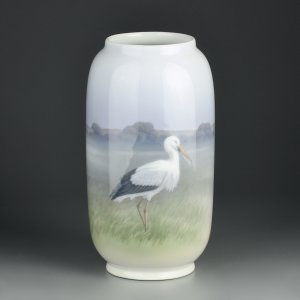 Антикварная ваза Royal Copenhagen Птица Аист