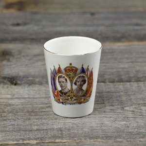 Антикварный коронационный английский стакан King George VI Queen Elizabeth Coronation 1937