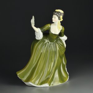 Винтажная фарфоровая статуэтка Дама с веером Англия Royal Doulton 2378 Simone