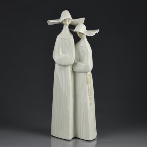 Винтажная фарфоровая статуэтка Испания Lladro 4611 Nuns Католические Монахини Религия Fulgencio Garcia