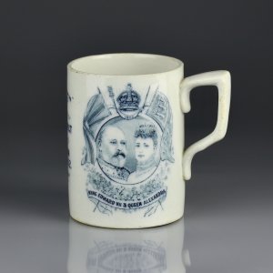 Антикварная коронационная кружка Англия Эдуард VII и Александра 1902 год Oldbury Олдбери