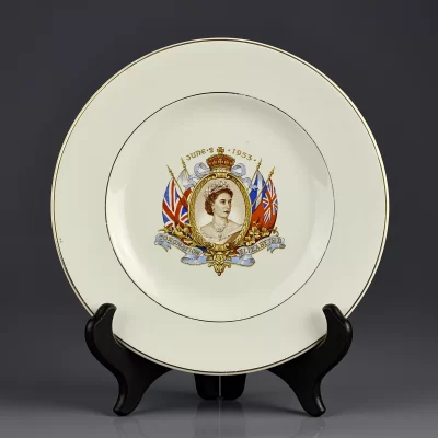 Винтажная английская тарелка Коронация Королева Елизавета II 1953 год W R Midwinter