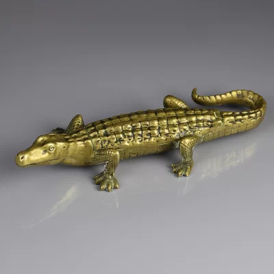Винтажная латунная пепельница шкатулка Англия Крокодил