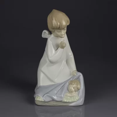 Статуэтка винтажная фарфоровая Ангел с ребёнком Lladro 4635 Angel with Baby